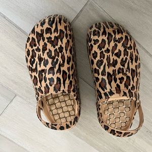 Croc-inspired platform sandals